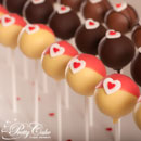 Cake pops with white and red hearts