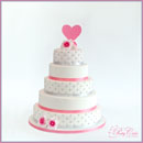 wedding cake white grey and pink