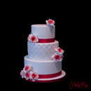 gâteau de mariage roses