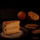 Orange flavoured sponge cake with speculoos cream
