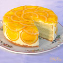 Orange flavoured sponge cake with cream