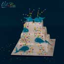 wedding cake with blue whales
