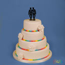 rainbow wedding cake