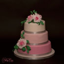 pink wedding cake